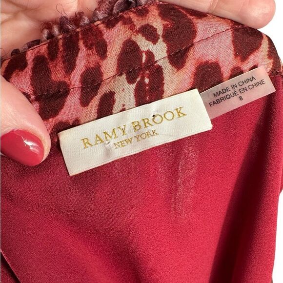 Ramy Brook Burgundy Leopard Mini Dress - Picture 7 of 8
